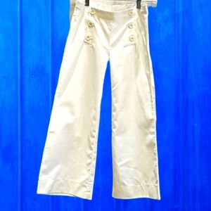 American Girl White Sailor Pants, Kids 7, 100% Cotton, Adjustable Elastic Waist